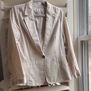 J. Crew Women's Cream Single-Button Cotton-Blend Blazer